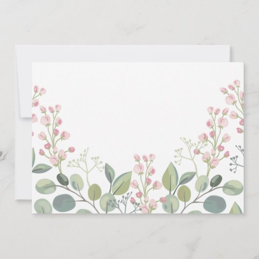 Elegant Floral Wedding Invitding Kaart (Achterkant)