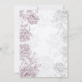 Elegant Floral Wedding Invitding Wine Cream Kaart (Achterkant)
