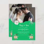 elegant_floral_wedding_invite_editable_weddi kaart (Voorkant / Achterkant)