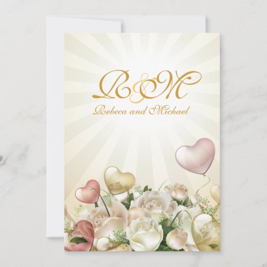 Elegant Floral Wedding Invites Kaart (Voorkant)