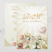 Elegant Floral Wedding Invites Kaart (Voorkant / Achterkant)