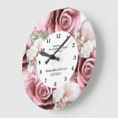 Elegant Floral Wedding Jubileum Gift   Grote Klok (Hoek)