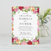 Elegant Floral Wedding Jubileum Vow Renewal Kaart (Staand voorkant)