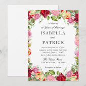 Elegant Floral Wedding Jubileum Vow Renewal Kaart (Voorkant / Achterkant)