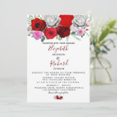 Elegant Floral Wedding Kaart (Staand voorkant)