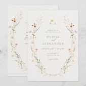 Elegant Floral Wedding Kaart