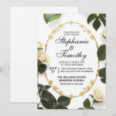 Elegant Floral Wedding Kaart (Voorkant / Achterkant)