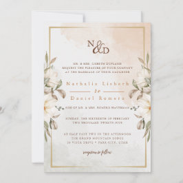 Elegant Floral Wedding Kaart