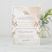 Elegant Floral Wedding Kaart (Staand voorkant)