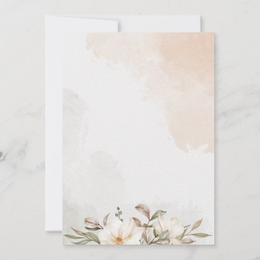 Elegant Floral Wedding Kaart (Achterkant)