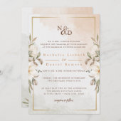 Elegant Floral Wedding Kaart (Voorkant / Achterkant)