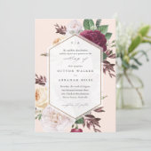 Elegant Floral Wedding Kaart (Staand voorkant)