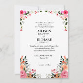 Elegant Floral Wedding Kaart (Voorkant)