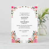 Elegant Floral Wedding Kaart (Staand voorkant)