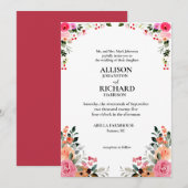 Elegant Floral Wedding Kaart (Voorkant / Achterkant)