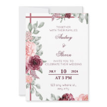 Elegant Floral Wedding Kaart