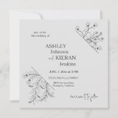 Elegant Floral Wedding Kaart (Voorkant)