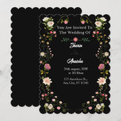 Elegant Floral Wedding Kaart (Voorkant / Achterkant)