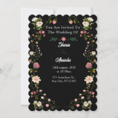 Elegant Floral Wedding Kaart (Voorkant)