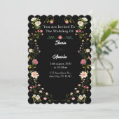 Elegant Floral Wedding Kaart (Staand voorkant)
