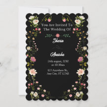 Elegant Floral Wedding Kaart