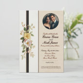 Elegant Floral Wedding Kaart (Staand voorkant)