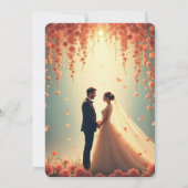 Elegant Floral Wedding Kaart (Achterkant)