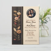 Elegant Floral Wedding Kaart (Staand voorkant)