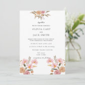 Elegant Floral Wedding Kaart (Staand voorkant)