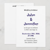 Elegant Floral Wedding Kaart (Voorkant / Achterkant)