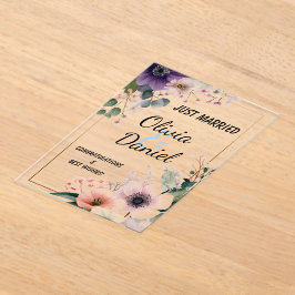 💐 Elegant Floral Wedding Keepsake 🌸✨ Acryl Uitnodigingen