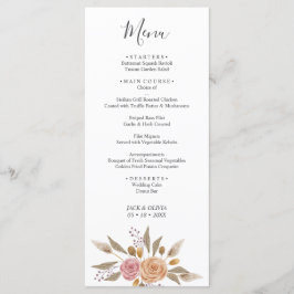 Elegant Floral Wedding Menu