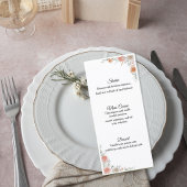 Elegant Floral Wedding Menu Card