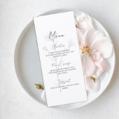 Elegant Floral Wedding Menu Card