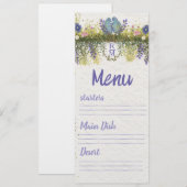 Elegant Floral Wedding Menu Card 4x9. 5 (Voorkant / Achterkant)