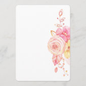 Elegant Floral Wedding Menu Pearls Lace (Achterkant)