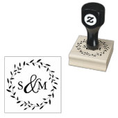 Elegant Floral Wedding Monogram Rubberstempel (Gestempeld)