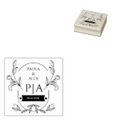Elegant Floral Wedding Monogram Rubberstempel (Gestempeld)