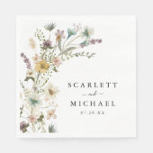 Elegant Floral Wedding Napkins Servet (Voorkant)