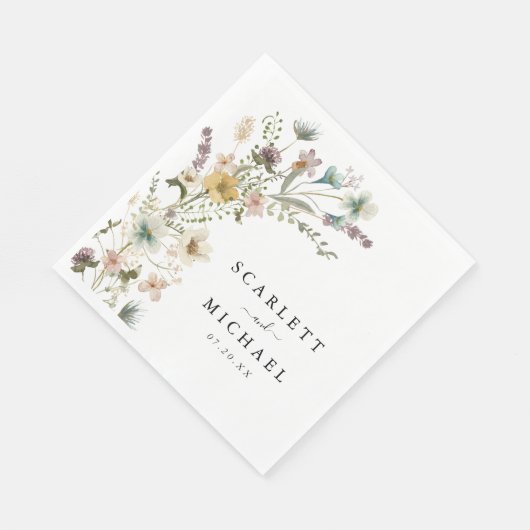 Elegant Floral Wedding Napkins Servet (Hoek)