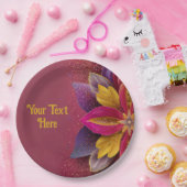 Elegant Floral Wedding Papieren Bordje (Feest)