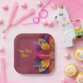 Elegant Floral Wedding Papieren Bordje (Feest)