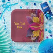 Elegant Floral Wedding Papieren Bordje (Feest)