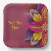 Elegant Floral Wedding Papieren Bordje (Voorkant)