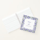 Elegant Floral Wedding Periwinkle Chic Guest Book Notitieboek (Binnen)