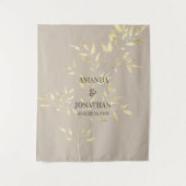 Elegant Floral Wedding Photo Booth Backdrop Wandkleed (Voorkant)