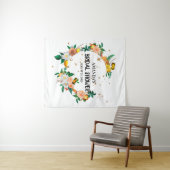 Elegant Floral Wedding Photo Booth Backdrop Wandkleed (In Situ (horizontaal))