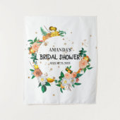 Elegant Floral Wedding Photo Booth Backdrop Wandkleed (Voorkant)