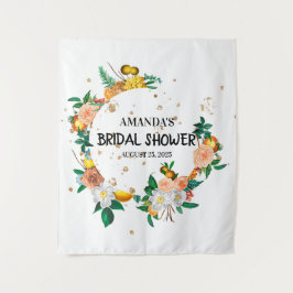 Elegant Floral Wedding Photo Booth Backdrop Wandkleed