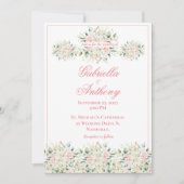 Elegant Floral Wedding Pink Chic Script Wedding Kaart (Voorkant)